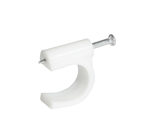 Grapa cable coax 6mm bco 20pz