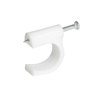 Grapa para cable coaxial 8 mm color blanco 20 piezas