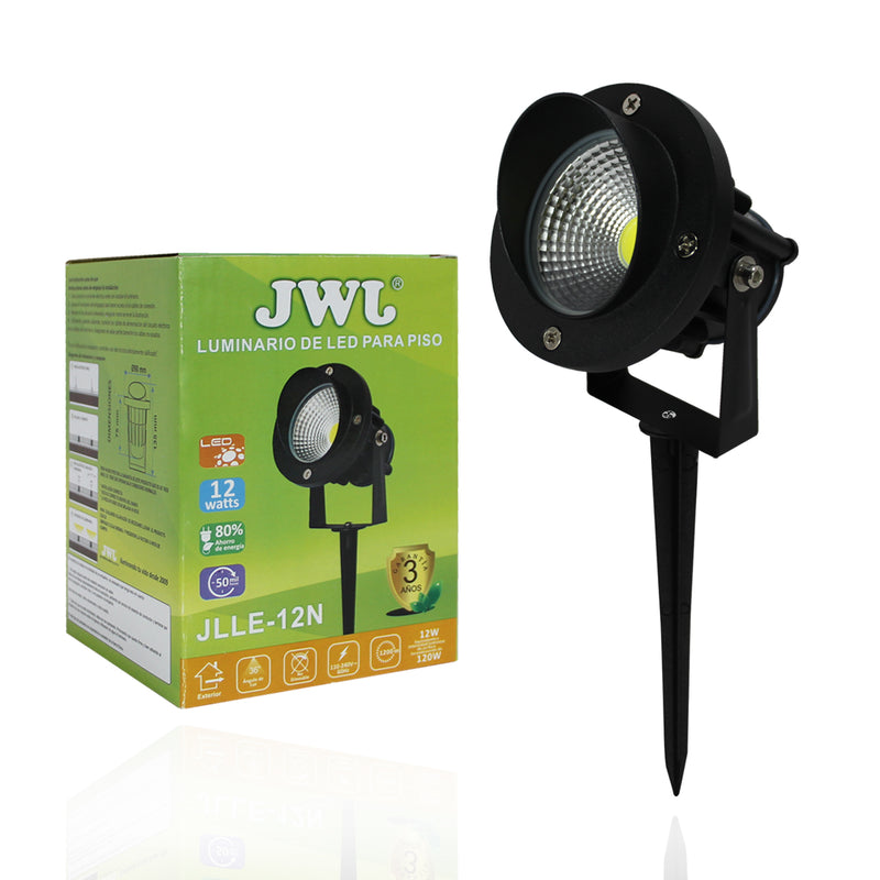 JLLE-12C REFLECTOR DE ESTACA 12W IP65 LUZ CALIDA