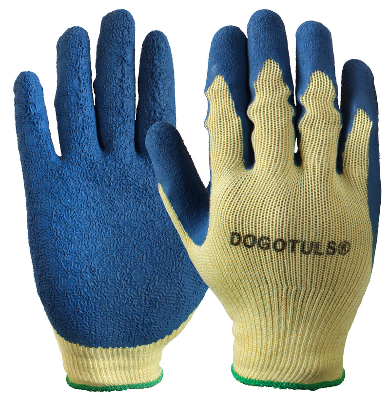 GUANTE CON PALMA CUBIERTO LATEX AZUL