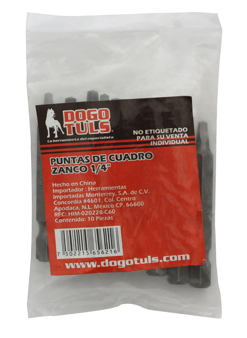 PUNTA DE CUADRO # 2 50MM ZN 1/4"