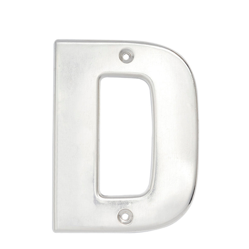 Letra D bold 4" cromo satin