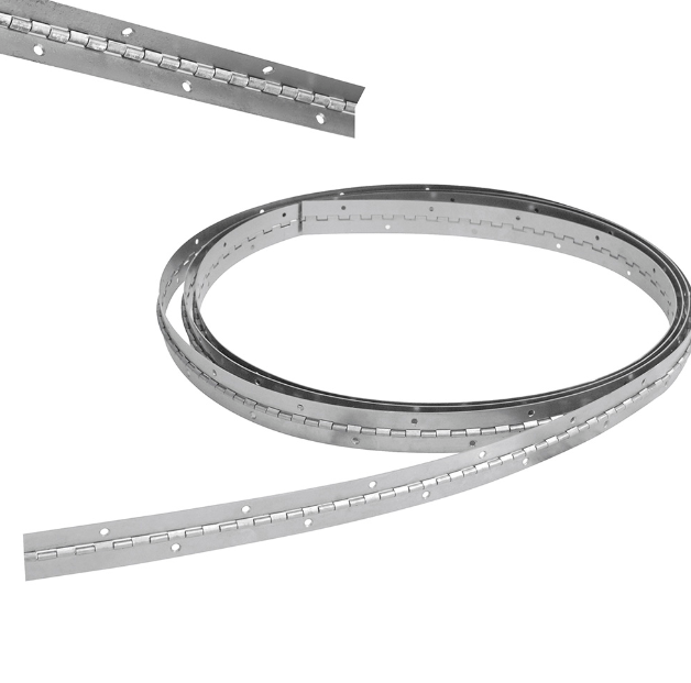 Bisagra piano barrenadas 1-1/2" x 1 m, natural, en caja Lock