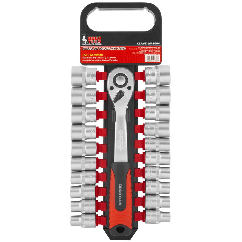 JUEGO DADOS D2 1/2" MM-STD MATRACA 21PZ