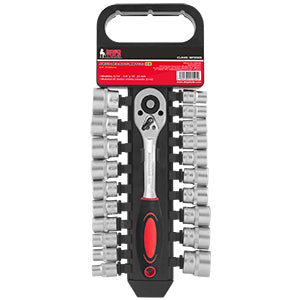 JUEGO DADOS D3 3/8" MM-STD MATRACA 21PZ