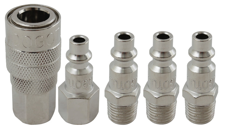 JGO DE CONEXIÓN ACERO 1/4 NPT 5PZS