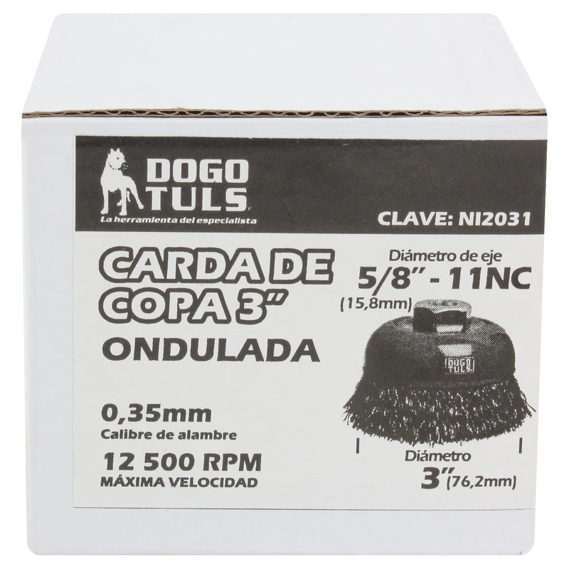 CARDA COPA ONDULADA 3" ENT  5/8" EN CAJA