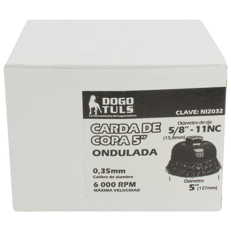 CARDA COPA ONDULADA 5 "ENT  5/8" EN CAJA