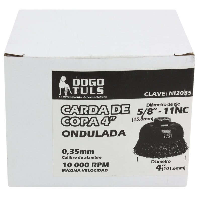 CARDA COPA ONDULADA 4" ENT  5/8" EN CAJA