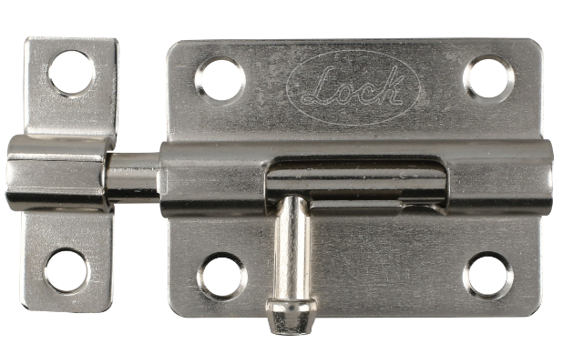 Pasador de sobreponer tipo barril acabado níquel satinado, 8 cm Lock