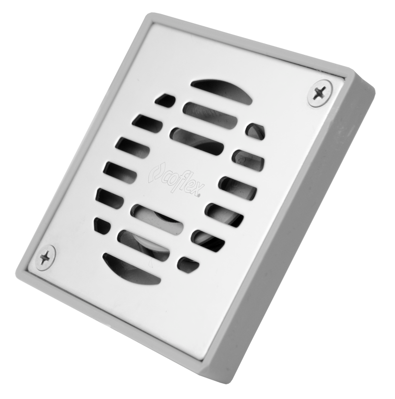 COLADERA CUADRADA ABS CON REJILLA ACERO INOXIDABLE