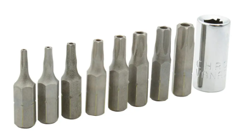 Juego puntas Torx de seguridad hexágono de 1/4", 9pzas Surtek