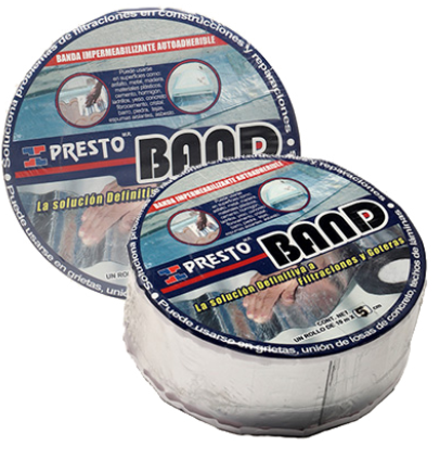 Banda aluminio impermeabilizante autoadherible 10CM X 10MT PRESTO BAND