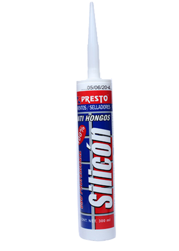 100% SILICÓN PRESTO TRANSPARENTE ANTIHONGOS 300 ML