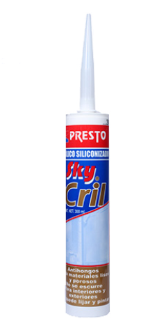 SELLADOR ACRILICO SILICONIZADO ANTIHONGOS SKY CRIL BRONCE CARTUCHO 300 ML.