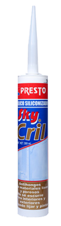 SELLADOR ACRILICO SILICONIZADO SKY CRIL GRIS CARTUCHO 300 ML