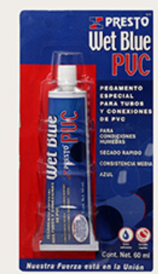 PEGAMENTO PVC WET BLUE TUBO 60ML