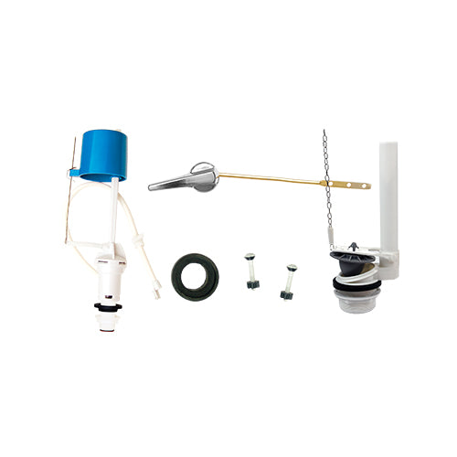 JUEGO DE HERRAJES COFLEX PS-A001 PARA SANITARIOS DE 2 PIEZAS DESCARGA 2 TRADICIONAL Y MANIVELA FRON