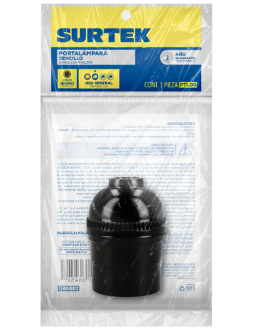 Portalampara sencillo negro Surtek