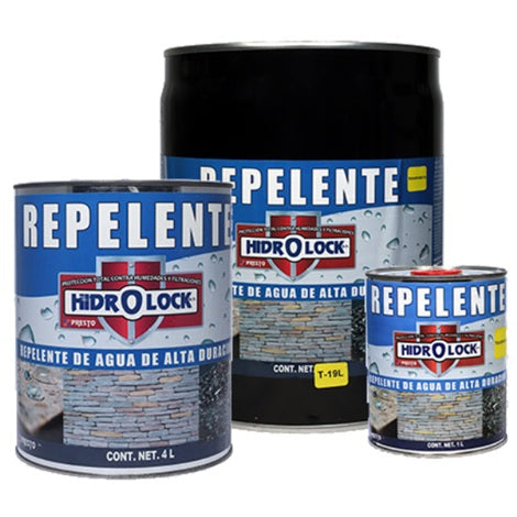HIDROLOCK REPELENTE 4LTS. TRANSP. SATINADO PARA CONCRETO, LADRILLO, PIEDRA Y CANTERA