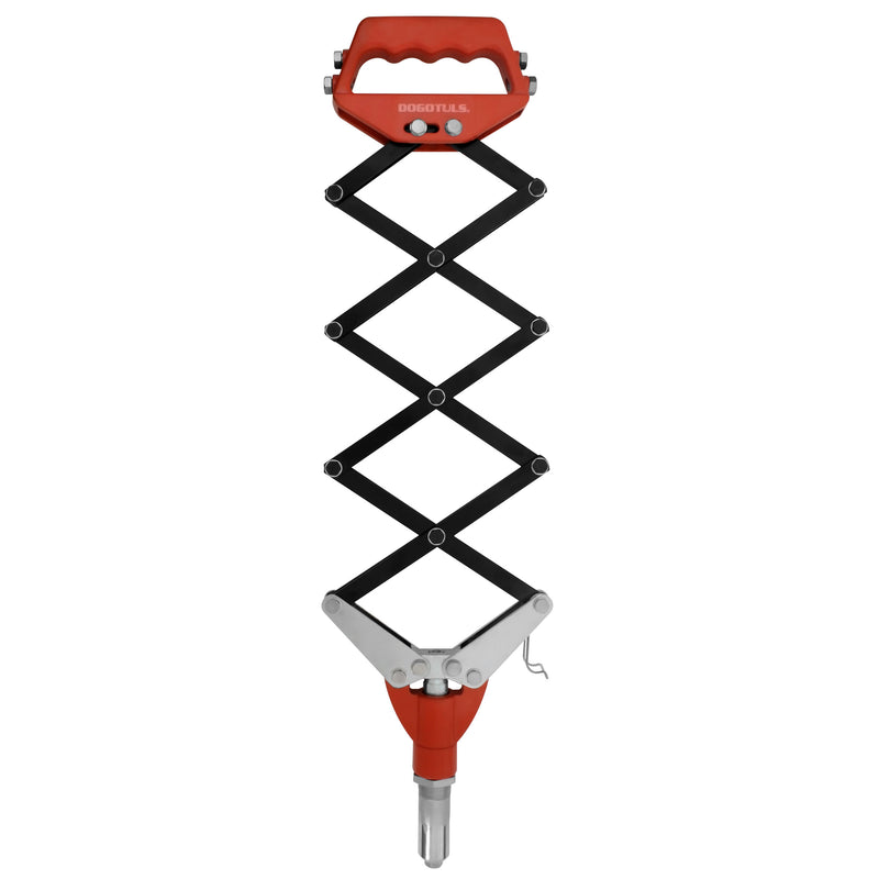 Remachadora acordeón Dogotuls 1/8"-1/4" sobre fondo blanco, acero forjado y mango ergonómico. Casa Ferretera Poniente.