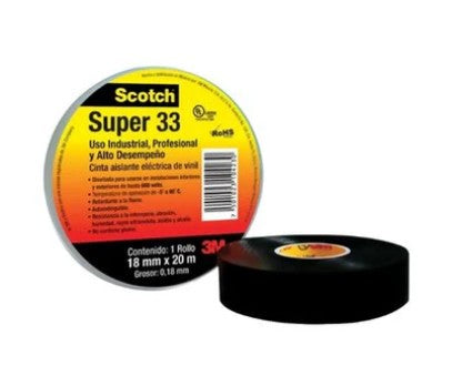 CINTA AISLAR ELECTRICA SCOTCH SUPER 33 3M 18MMX20MT