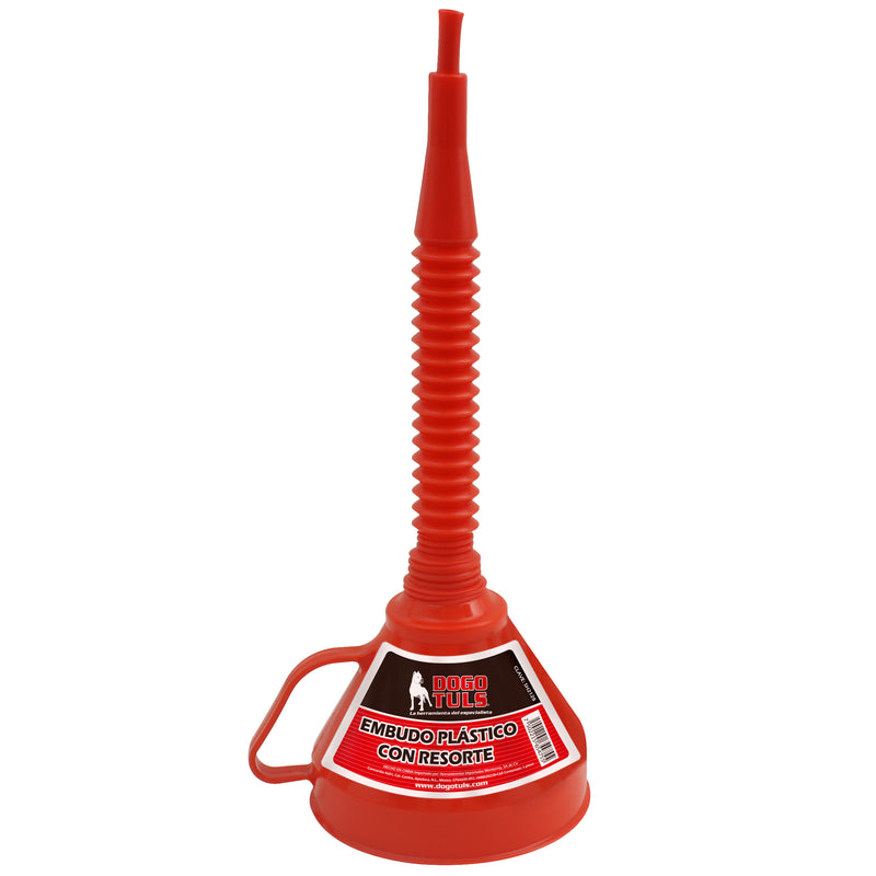 EMBUDO PLASTICO CON RESORTE ROJO
