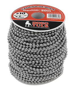 CADENA DE BOLA #10 4.5mm NIQUELADA 50m (Se vende por metro)