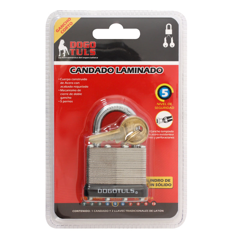 CANDADO LAMINADO 50mm  GANCHO CORTO