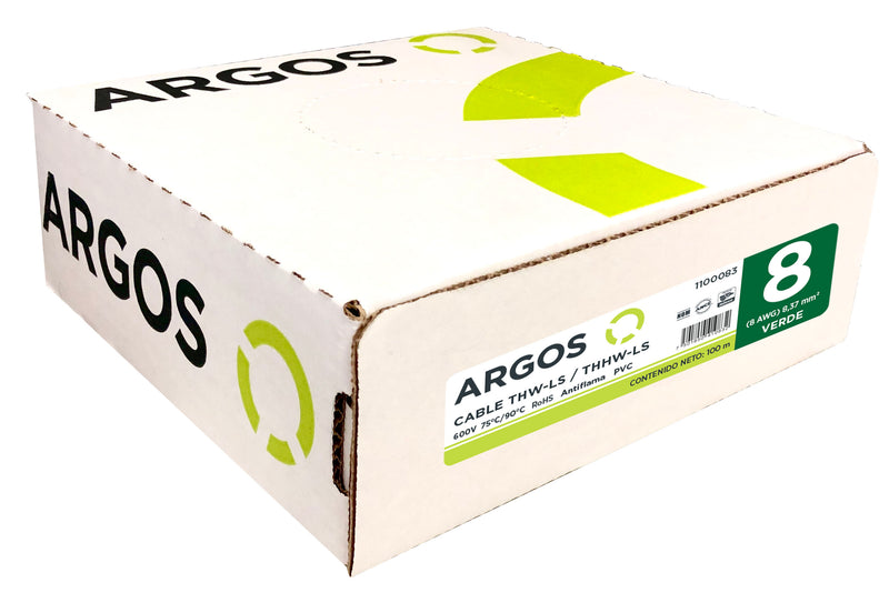 CABLE DE COBRE THHW 8 VERDE (Se vende por metro)