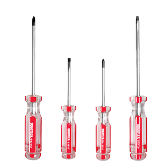 JUEGO DESARMADOR ACETATO ROJO 4PZ