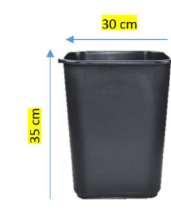 CESTO PAPELERO CHICO NEGRO SIN BALANCIN