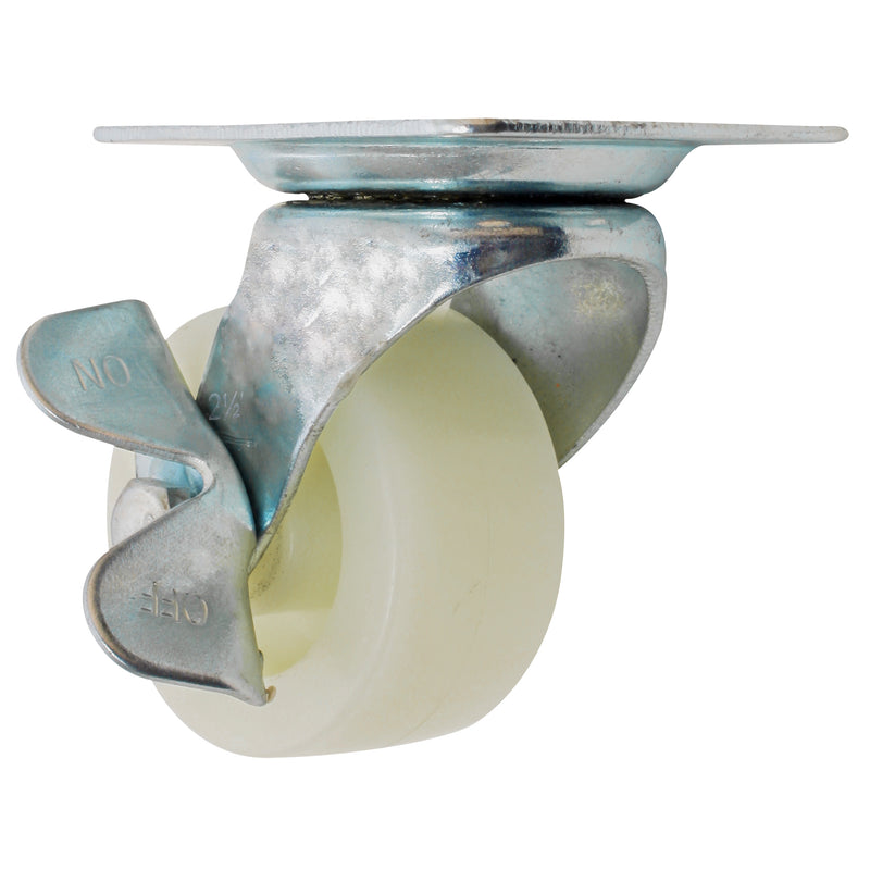 RODAJA PP BLANCA GIRATORIA FRENO 2-1/2"