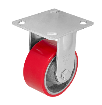 RODAJA FIERRO PU ROJO FIJA 4"