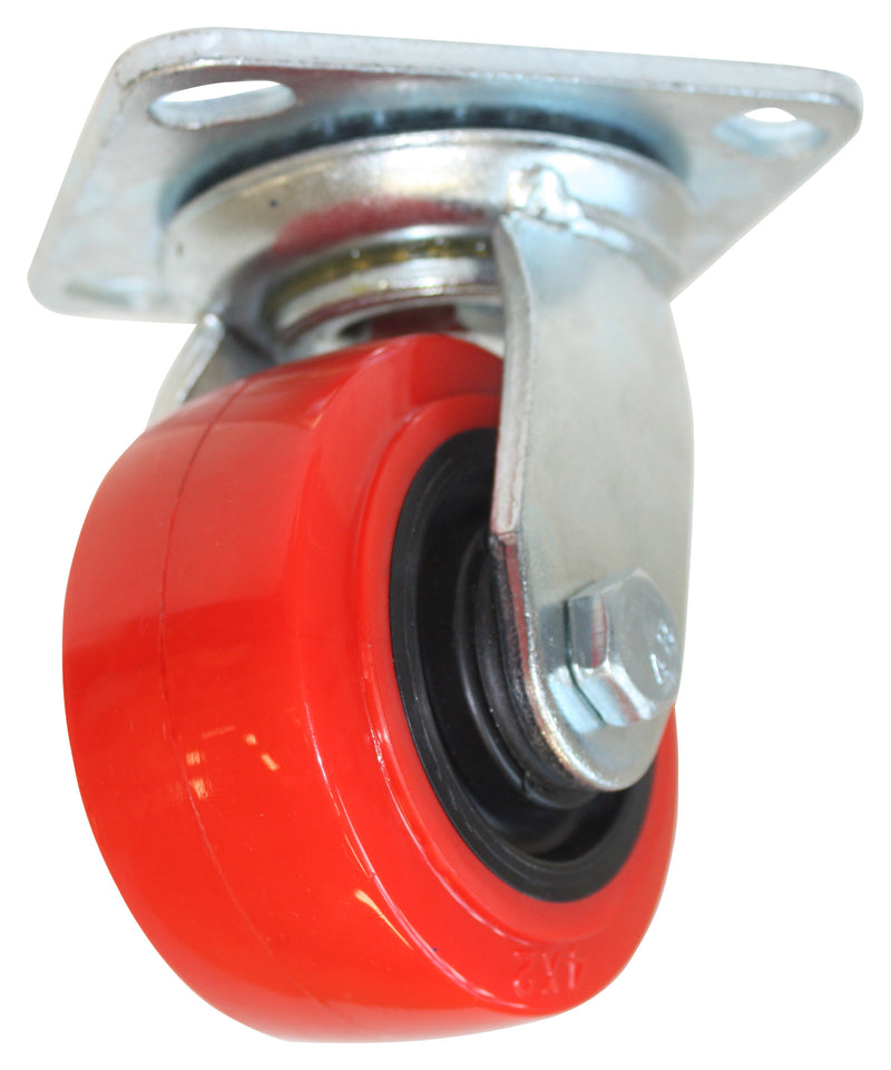 RODAJA PP NEGRO Y PU ROJO GIRATORIA 4"