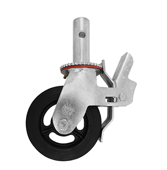 RODAJA ANDAMIO HULE FIERRO GIRA FRENO 6"