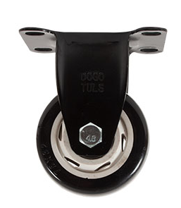 RODAJA PVC NEGRO FIJA 3"