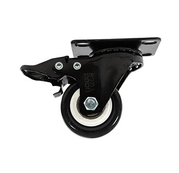 RODAJA PVC NEGRO GIRATORIA Y FRENO 2"