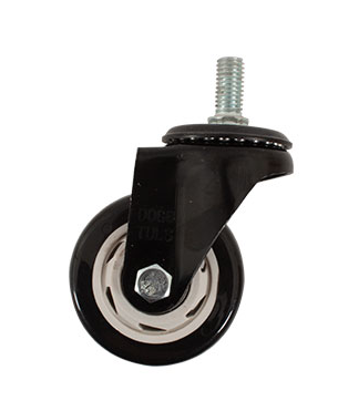 RODAJA PVC NEGRO ESPIGA ROSC 1/2 GIRA 3"