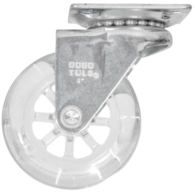 RODAJA PU TRANSPARENTE GIRATORIA 2"