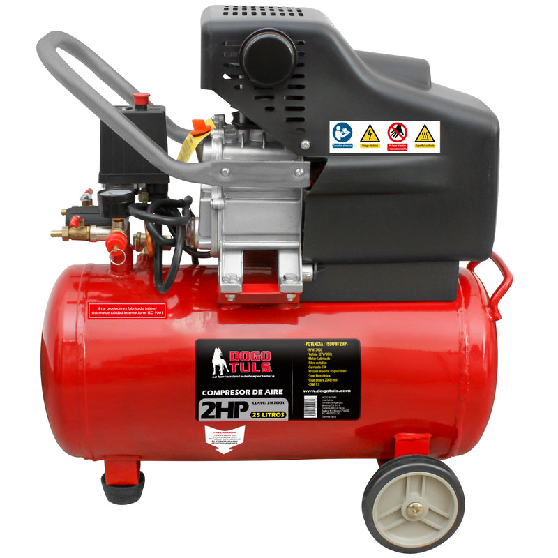 COMPRESOR AIRE 2HP 25L DIRECTO COBRE